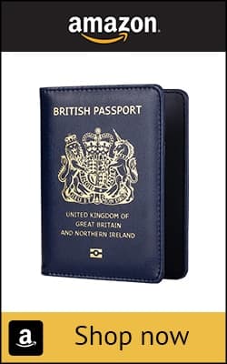 Blue UK passport holder