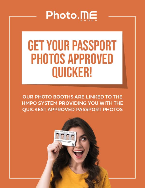 Example UK passport photo booth printout used for digital and printed passport applications