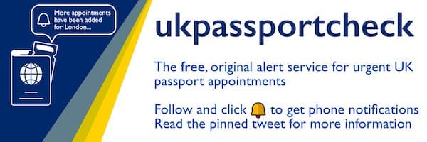 UK Passport Check — Fast Track and Premium appointment alerts