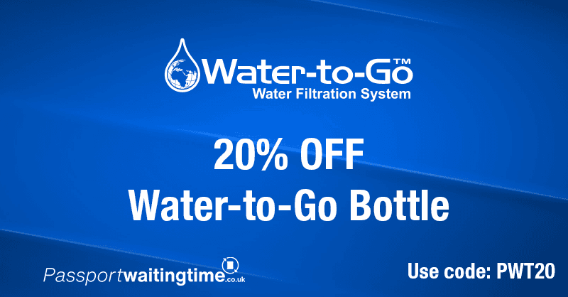 Water-to-Go bottle exclusive 20% off travel offer